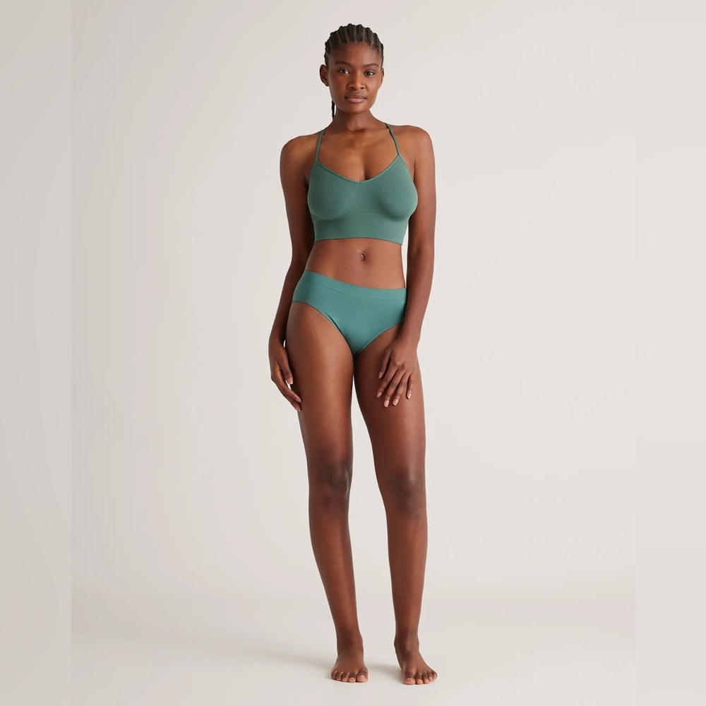 New Quince Smoothing Comfort High Waisted Bikini (6-Pack) Rosemary Green S M L - Picture 3 of 10